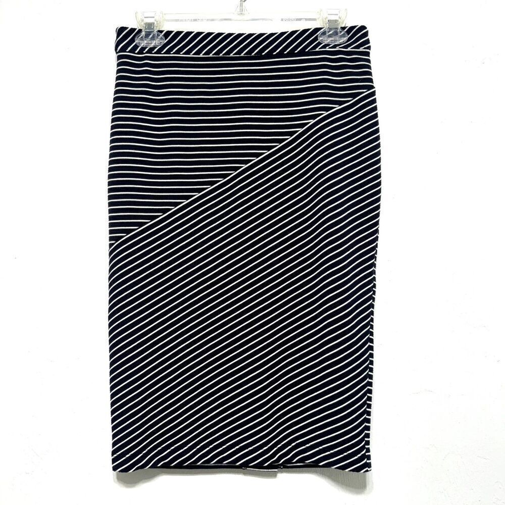 Banana Republic Pencil Skirt Stretch Navy & White Stripe Business Wear size 4